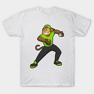 Monkey at Baseball with Baseball bat T-Shirt